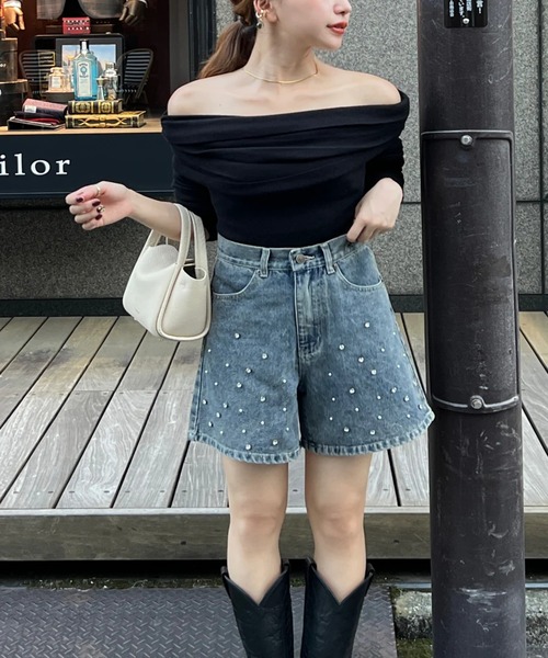 RANCLIC(ランクリック)の「ビジューデニムショートパンツ(デニムパンツ・レディース・ブルー・S/M)」の17枚目の写真