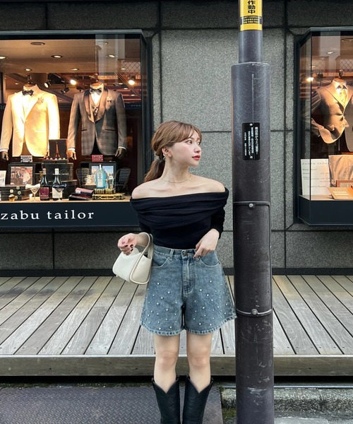 RANCLIC(ランクリック)の「ビジューデニムショートパンツ(デニムパンツ・レディース・ブルー・S/M)」の18枚目の写真