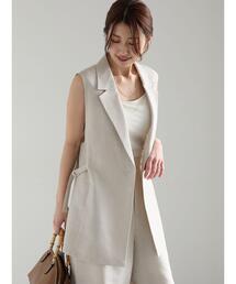 Te chichi | ラメリネンミックステーラードジレ（セットアップ可）《2025summer catalog item》(ベスト)