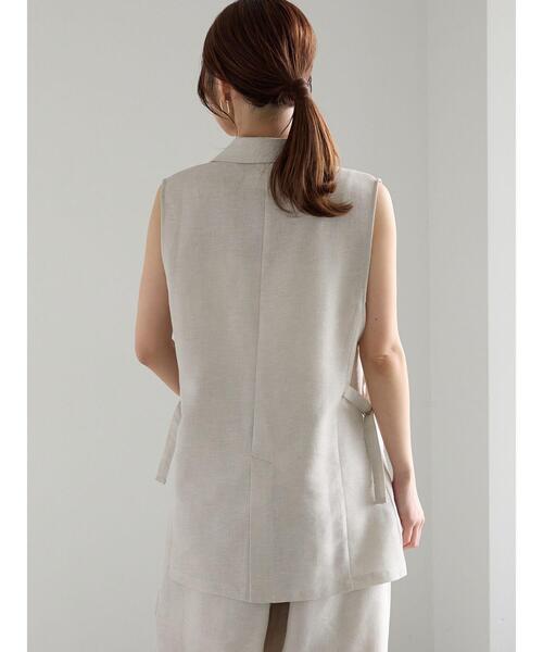 Te chichi（テチチ）の「ラメリネンミックステーラードジレ（セットアップ可）《2025summer catalog item》（ベスト・レディース・ベージュ/ブラック・F）」の13枚目の写真