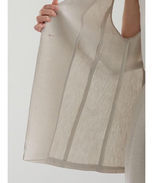 Te chichi（テチチ）の「ラメリネンミックステーラードジレ（セットアップ可）《2025summer catalog item》（ベスト・レディース・ベージュ/ブラック・F）」の18枚目の写真