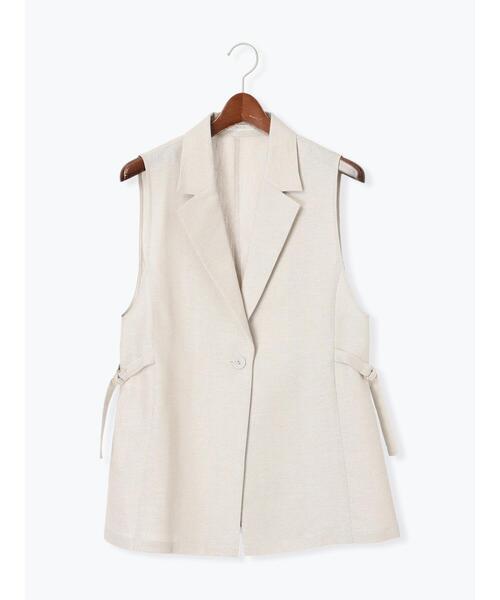 Te chichi（テチチ）の「ラメリネンミックステーラードジレ（セットアップ可）《2025summer catalog item》（ベスト・レディース・ベージュ/ブラック・F）」の19枚目の写真