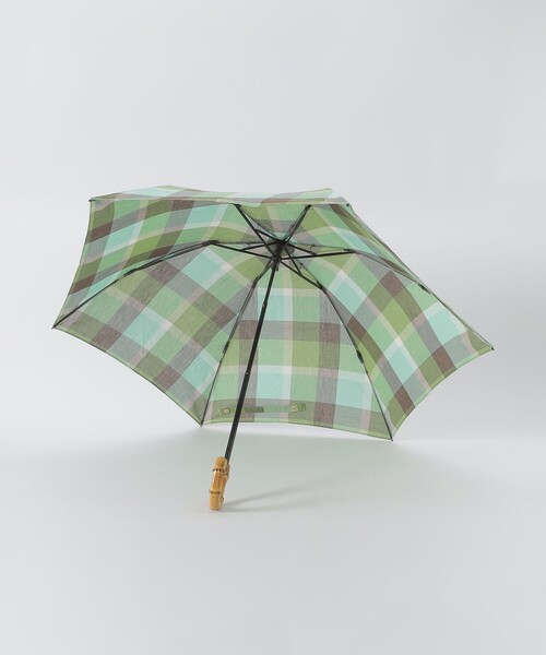 セール】クレストブリッジチェックコットンリネン折り畳み傘