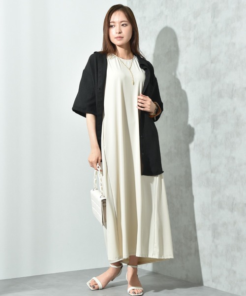 INTERPLANET（インタープラネット）の「パウダーデシン５分袖シャツ（シャツ/ブラウス・レディース・アイボリー/ブラック・FREE）」の18枚目の写真