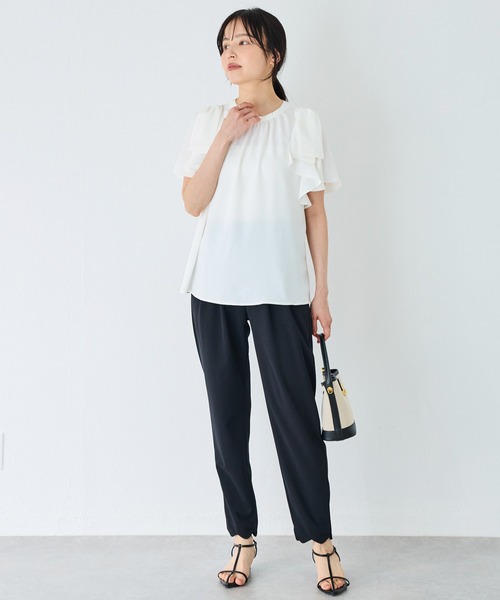 INCEDE（インシード）の「スカラップヘム タックパンツ（スラックス・レディース・ブラック系その他/ブラック・LL/3L/4L/M/L）」の10枚目の写真