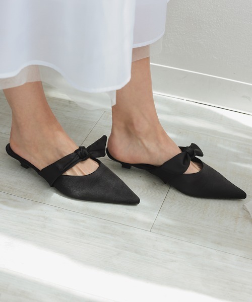 DONOBAN（ドノバン）の「サテンリボンミュール（その他シューズ・レディース・ブラック/シルバー・23cm/24cm/25cm）」の5枚目の写真