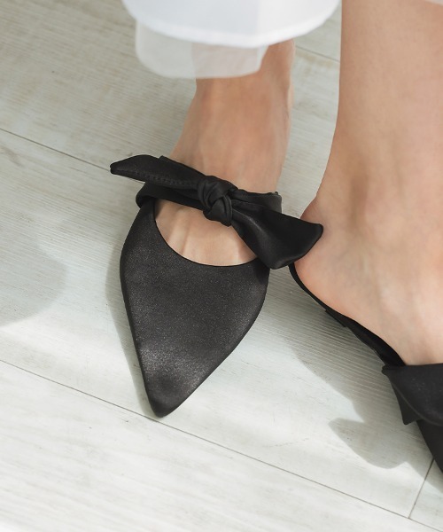 DONOBAN（ドノバン）の「サテンリボンミュール（その他シューズ・レディース・ブラック/シルバー・23cm/24cm/25cm）」の6枚目の写真