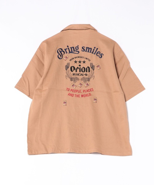 ブラウス シャツ Orion Beer Embroidered Shirt　オリオンビール刺繍半袖開襟シャツ レディース メンズ SOTT ブラウス シャツ Orion Beer Embroidered Shirt オリオン
