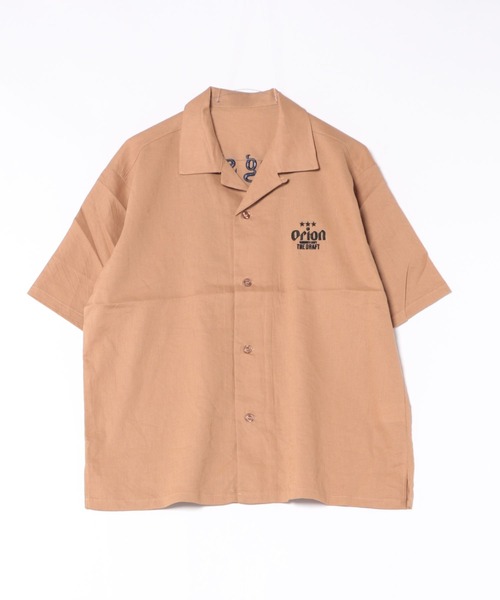 セール】Orion Beer Embroidered Shirt オリオンビール刺繍半袖