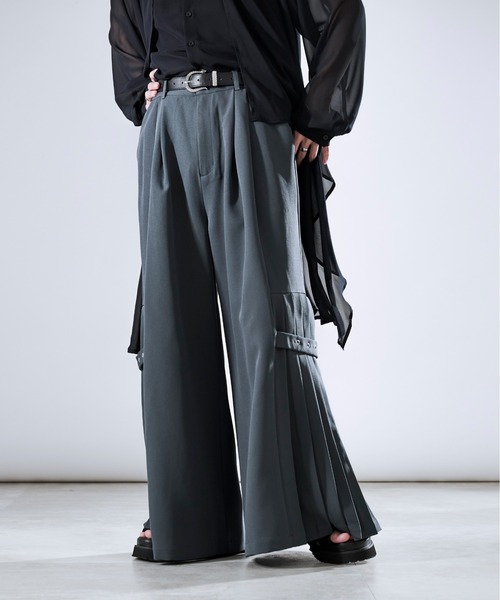 Ellno Loset(エルノロゼット)の「サイドプリーツハトメベルトパンツ/SETUP対応(その他パンツ・メンズ・ブラック/ブルーグレー・X-SMALL/SMALL/MEDIUM/LARGE)」の7枚目の写真