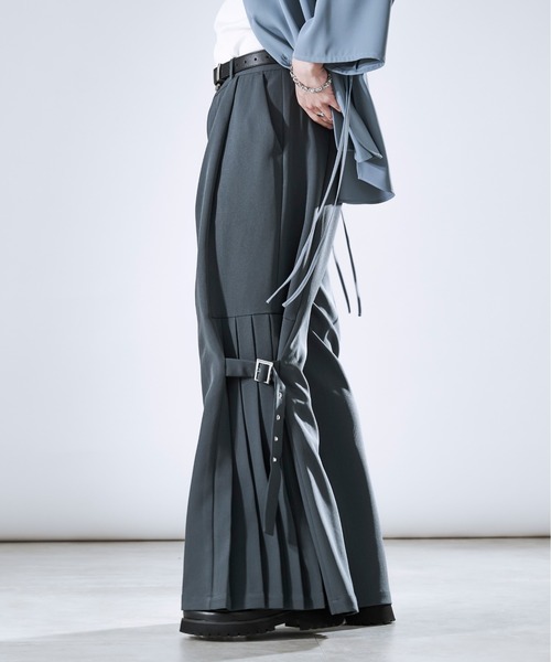 Ellno Loset(エルノロゼット)の「サイドプリーツハトメベルトパンツ/SETUP対応(その他パンツ・メンズ・ブラック/ブルーグレー・X-SMALL/SMALL/MEDIUM/LARGE)」の9枚目の写真