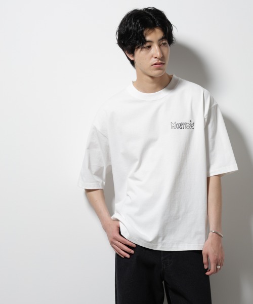 NANO universe（ナノユニバース）の「「MOFFISIE」オリジナル刺繍プリント Tシャツ 半袖（Tシャツ/カットソー・メンズ・ホワイト/スミクロ・L/M）」の14枚目の写真