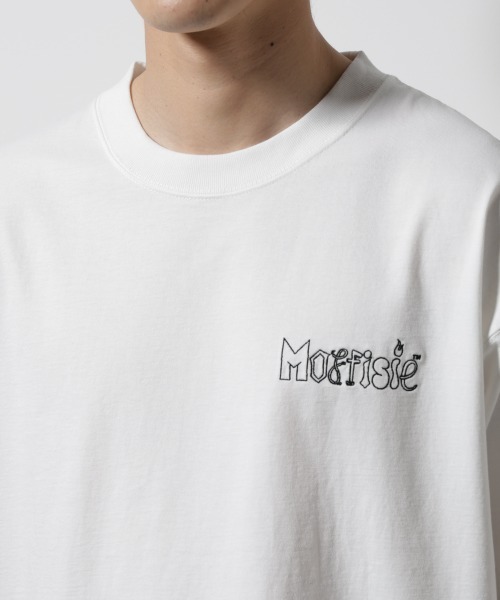 NANO universe（ナノユニバース）の「「MOFFISIE」オリジナル刺繍プリント Tシャツ 半袖（Tシャツ/カットソー・メンズ・ホワイト/スミクロ・L/M）」の6枚目の写真