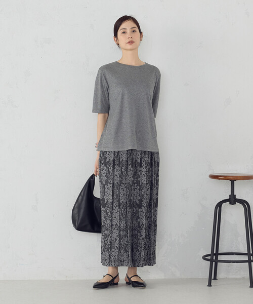 COMME CA ISM(コムサイズム)の「ラメフライス ボートネックカットソー(Tシャツ/カットソー・レディース・グレー/サックスブルー・FREE)」の3枚目の写真