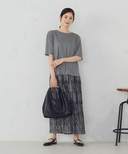 COMME CA ISM(コムサイズム)の「ラメフライス ボートネックカットソー(Tシャツ/カットソー・レディース・グレー/サックスブルー・FREE)」の4枚目の写真
