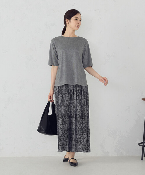 COMME CA ISM(コムサイズム)の「ラメフライス ボートネックカットソー(Tシャツ/カットソー・レディース・グレー/サックスブルー・FREE)」の5枚目の写真