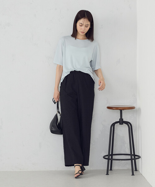 COMME CA ISM(コムサイズム)の「ラメフライス ボートネックカットソー(Tシャツ/カットソー・レディース・グレー/サックスブルー・FREE)」の8枚目の写真