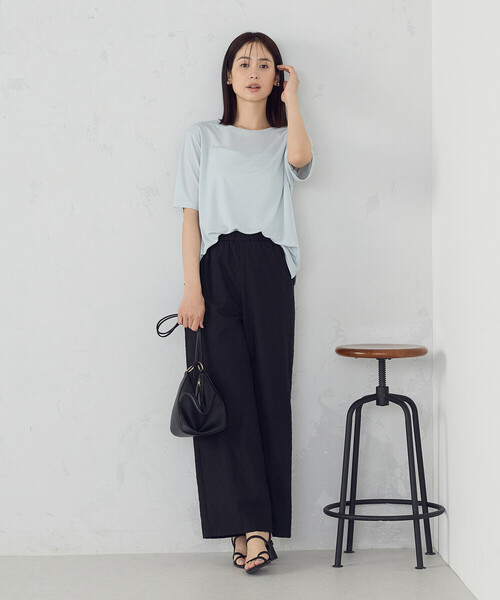 COMME CA ISM(コムサイズム)の「ラメフライス ボートネックカットソー(Tシャツ/カットソー・レディース・グレー/サックスブルー・FREE)」の9枚目の写真