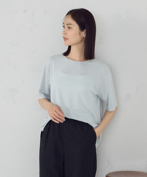 COMME CA ISM(コムサイズム)の「ラメフライス ボートネックカットソー(Tシャツ/カットソー・レディース・グレー/サックスブルー・FREE)」の11枚目の写真