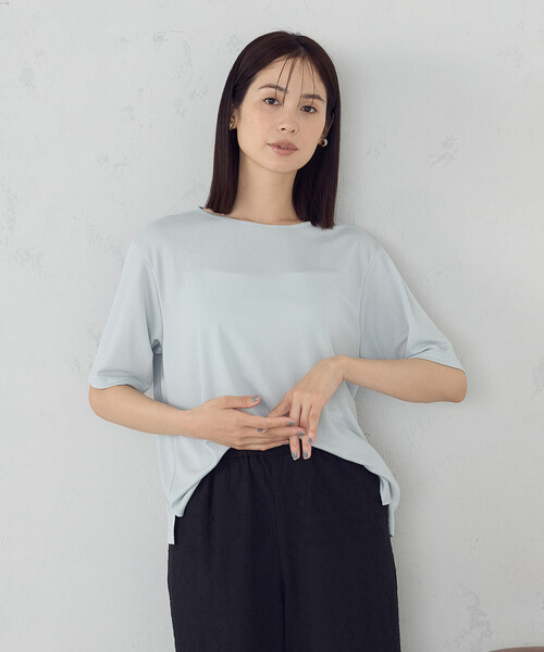 COMME CA ISM(コムサイズム)の「ラメフライス ボートネックカットソー(Tシャツ/カットソー・レディース・グレー/サックスブルー・FREE)」の12枚目の写真