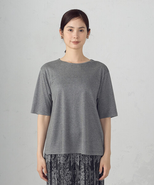 COMME CA ISM(コムサイズム)の「ラメフライス ボートネックカットソー(Tシャツ/カットソー・レディース・グレー/サックスブルー・FREE)」の13枚目の写真