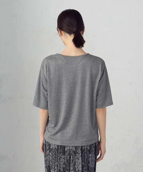 COMME CA ISM(コムサイズム)の「ラメフライス ボートネックカットソー(Tシャツ/カットソー・レディース・グレー/サックスブルー・FREE)」の15枚目の写真