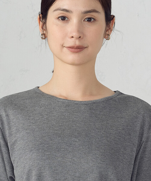 COMME CA ISM(コムサイズム)の「ラメフライス ボートネックカットソー(Tシャツ/カットソー・レディース・グレー/サックスブルー・FREE)」の16枚目の写真