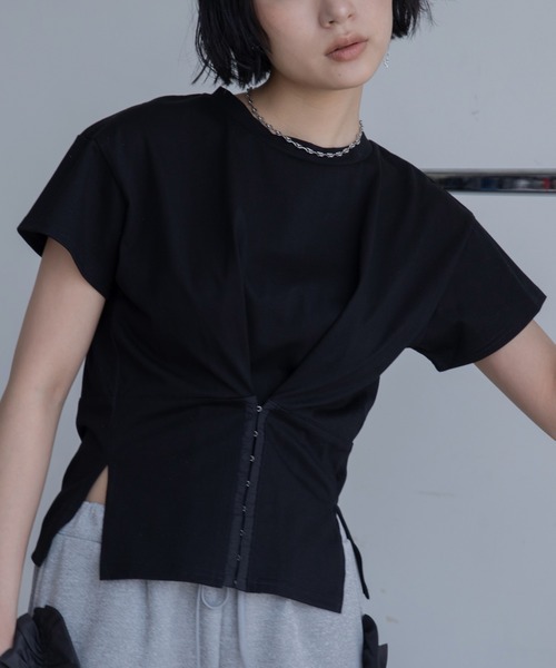 (取寄) モッドオードック レディース ショート スリーブ V-ネック ボクシー ティー Mod-o-doc women Short Sleeve V-Neck Boxy Tee Black P最大18倍6/30限定 (取寄) モッドオードック レディース