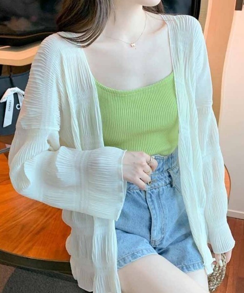 shoppinggo(ショッピングゴー)の「シアーカーディガン 透け感 UV対策(カーディガン/ボレロ・レディース・ホワイト/ブラック・FREE)」の21枚目の写真