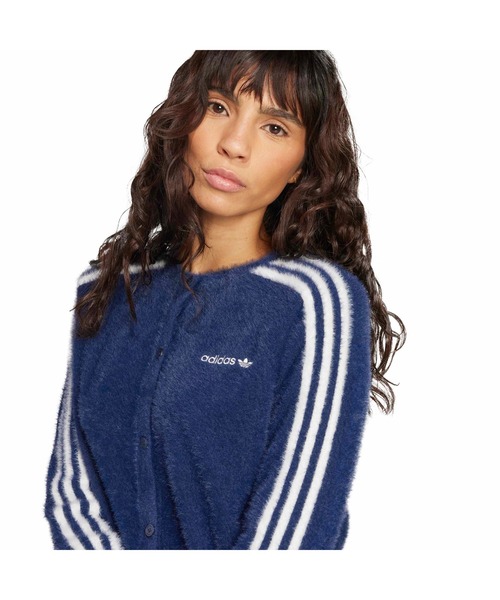 adidas（アディダス）の「adidas FLUFFY KNITTED CARDIGAN / アディダス フラフィー ニット カーディガン（カーディガン/ボレロ・レディース・インディゴブルー・S/M/L）」の2枚目の写真