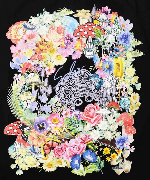 ScoLar（スカラー）の「ScoLar/スカラー　花モチーフ柄 接触冷感TEE（Tシャツ/カットソー・レディース・ホワイト/ブラック・FREE）」の8枚目の写真