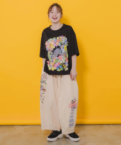 ScoLar（スカラー）の「ScoLar/スカラー　花モチーフ柄 接触冷感TEE（Tシャツ/カットソー・レディース・ホワイト/ブラック・FREE）」の14枚目の写真