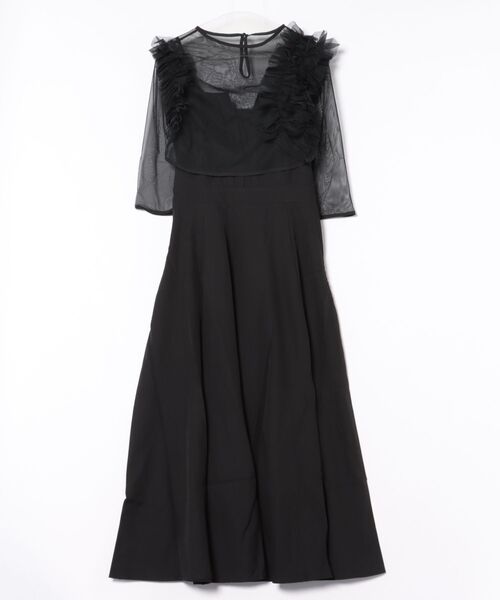 acka オーガンジーフリルドレス　black 1 ヘアアクセサリー付き acka オーガンジーフリルドレス black 1 ヘアアクセサリー付き