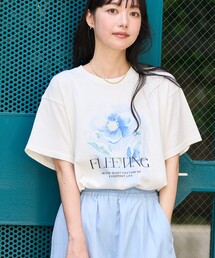 flower painting Tシャツ/フラワープリントTシャツ