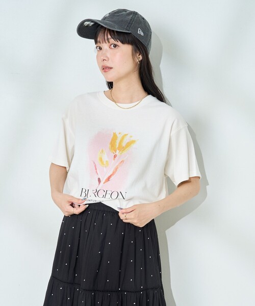 FREAK'S STORE(フリークスストア)の「flower painting Tシャツ/フラワープリントTシャツ(Tシャツ/カットソー・レディース・ブルー/ピンク・フリ-)」の15枚目の写真