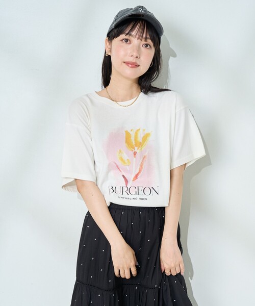 FREAK'S STORE(フリークスストア)の「flower painting Tシャツ/フラワープリントTシャツ(Tシャツ/カットソー・レディース・ブルー/ピンク・フリ-)」の17枚目の写真