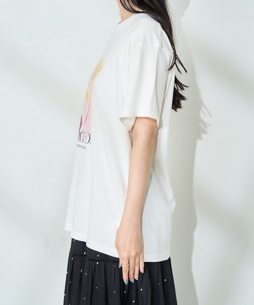 FREAK'S STORE(フリークスストア)の「flower painting Tシャツ/フラワープリントTシャツ(Tシャツ/カットソー・レディース・ブルー/ピンク・フリ-)」の20枚目の写真