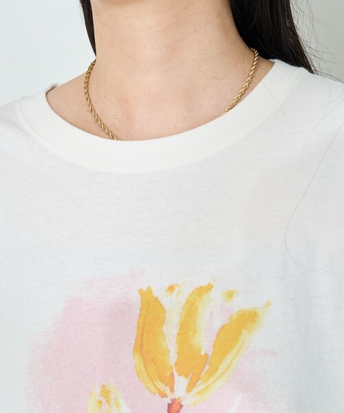 セール】flower painting Tシャツ/フラワープリントTシャツ（T