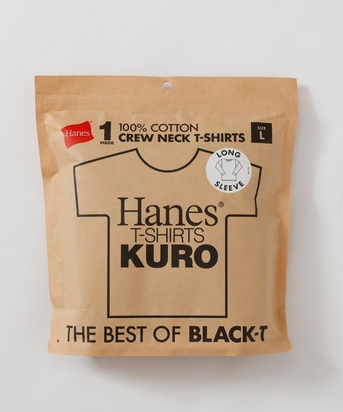 HANES(ヘインズ)の「Hanes/ヘインズ KURO 1PクルーネックロングスリーブTシャツ(Tシャツ/カットソー・メンズ・ブラック・XXL)」の3枚目の写真