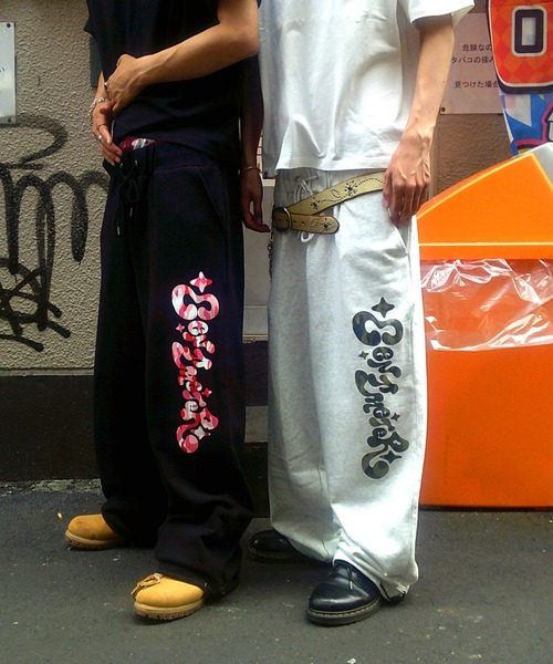 [Kashiko] Zenu Belt Sweat Pants /追跡付 Kira logo docking sweat pants（スウェットパンツ