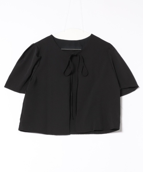 WEGO(ウィゴー)の「WEGO/リボンパフサマージャケット/トップス羽織り(シャツ/ブラウス・レディース・ブラック/アイボリー・FREE)」の17枚目の写真