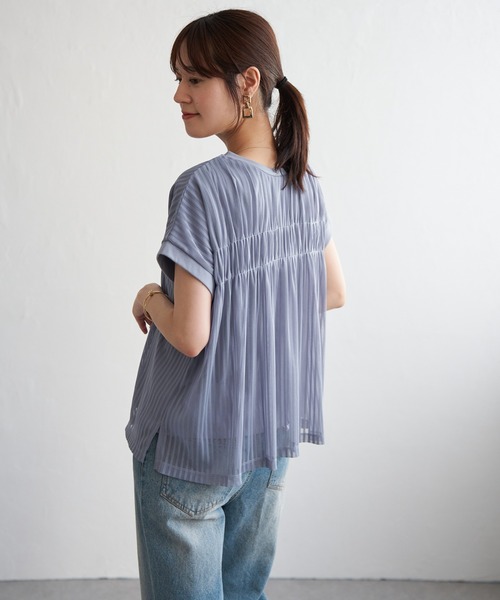 ikka(イッカ)の「ストライプチュール2WAYプルオーバー(Tシャツ/カットソー・レディース・オフホワイト/ブルー/ブラック・M/L/S)」の10枚目の写真