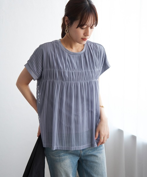 ikka(イッカ)の「ストライプチュール2WAYプルオーバー(Tシャツ/カットソー・レディース・オフホワイト/ブルー/ブラック・M/L/S)」の20枚目の写真