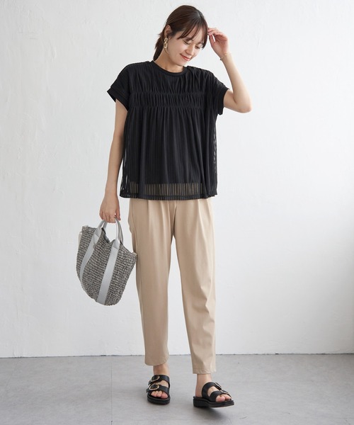 ikka(イッカ)の「ストライプチュール2WAYプルオーバー(Tシャツ/カットソー・レディース・オフホワイト/ブルー/ブラック・M/L/S)」の12枚目の写真