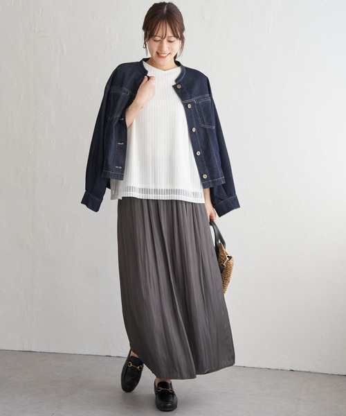 ikka(イッカ)の「ストライプチュール2WAYプルオーバー(Tシャツ/カットソー・レディース・オフホワイト/ブルー/ブラック・M/L/S)」の18枚目の写真