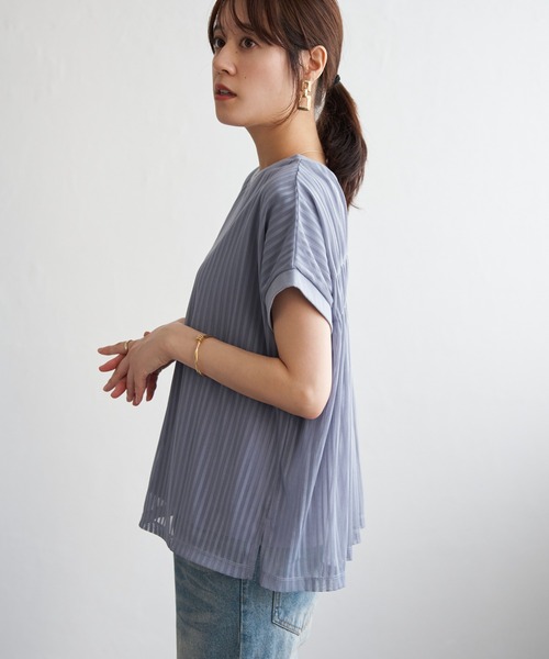 ikka(イッカ)の「ストライプチュール2WAYプルオーバー(Tシャツ/カットソー・レディース・オフホワイト/ブルー/ブラック・M/L/S)」の22枚目の写真