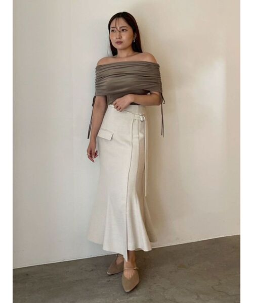 LAGUNAMOON（ラグナムーン）の「ライトベロアオフショルトップス（Tシャツ/カットソー・レディース・ブラウン/アイボリー/モカ・FREE）」の16枚目の写真