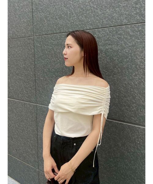 LAGUNAMOON（ラグナムーン）の「ライトベロアオフショルトップス（Tシャツ/カットソー・レディース・ブラウン/アイボリー/モカ・FREE）」の19枚目の写真