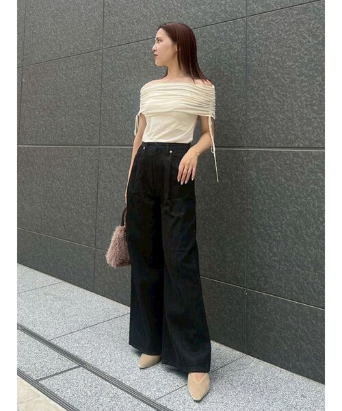 LAGUNAMOON（ラグナムーン）の「ライトベロアオフショルトップス（Tシャツ/カットソー・レディース・ブラウン/アイボリー/モカ・FREE）」の20枚目の写真