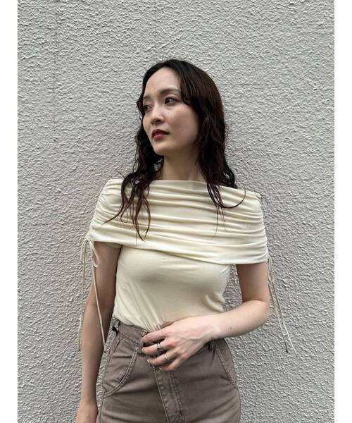 セール】ライトベロアオフショルトップス（Tシャツ/カットソー
